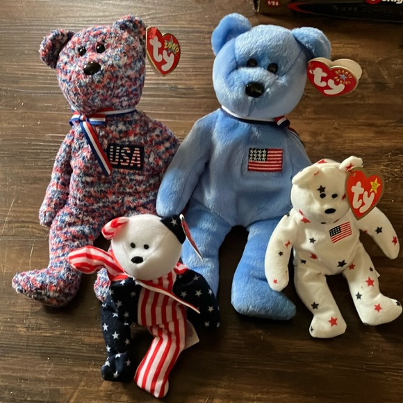 Ty Beanie baby & Teenie beanie baby bears USA America lot...